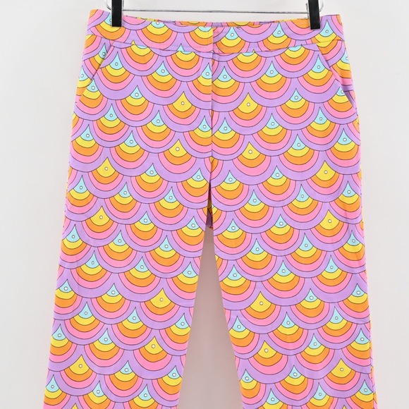 TRINA TURK Colorful Pants Womens Size 6 Hippie Retro Pastels Straight Leg Ankle - Picture 9 of 12